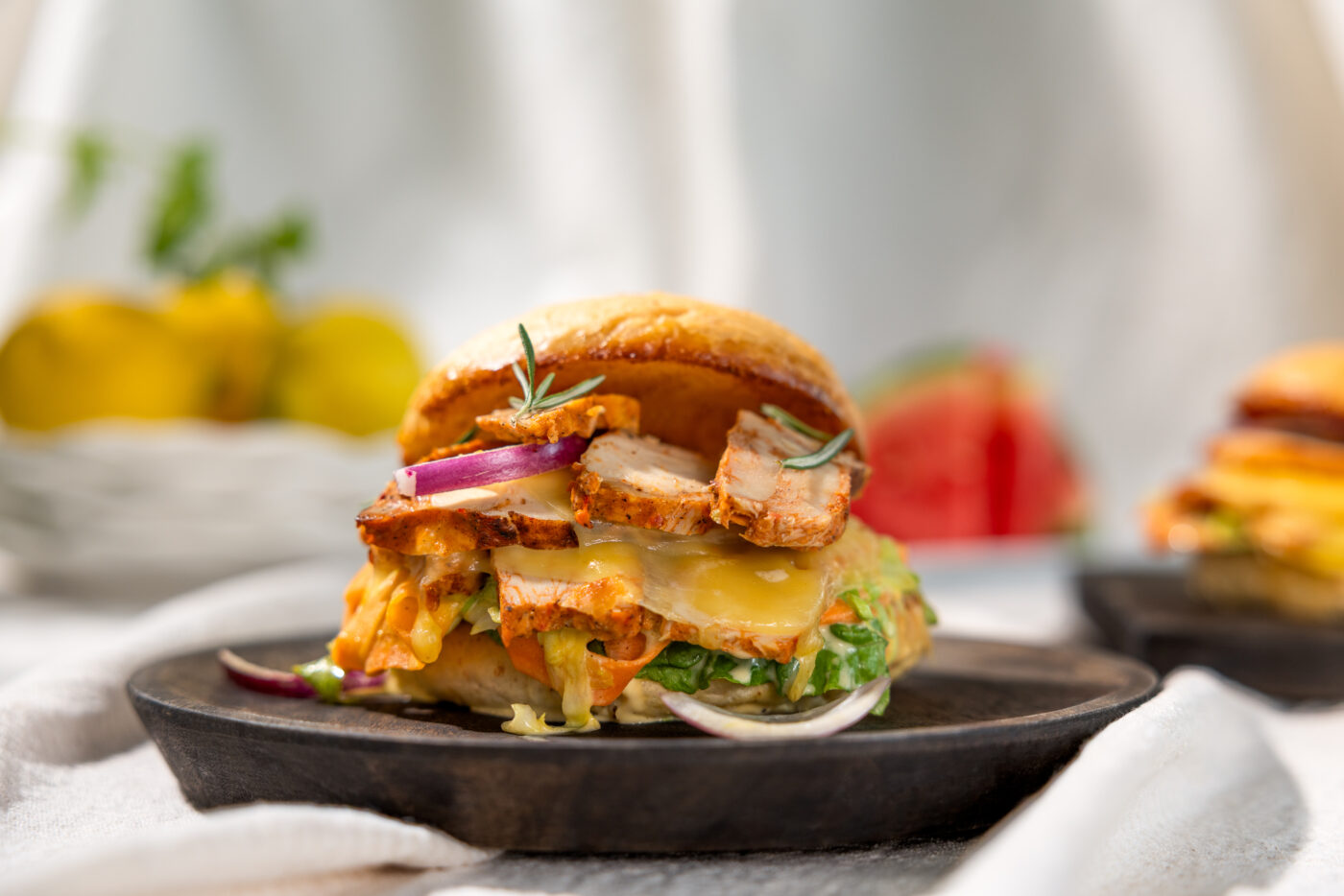 Rask juicy bbq kyllingburger